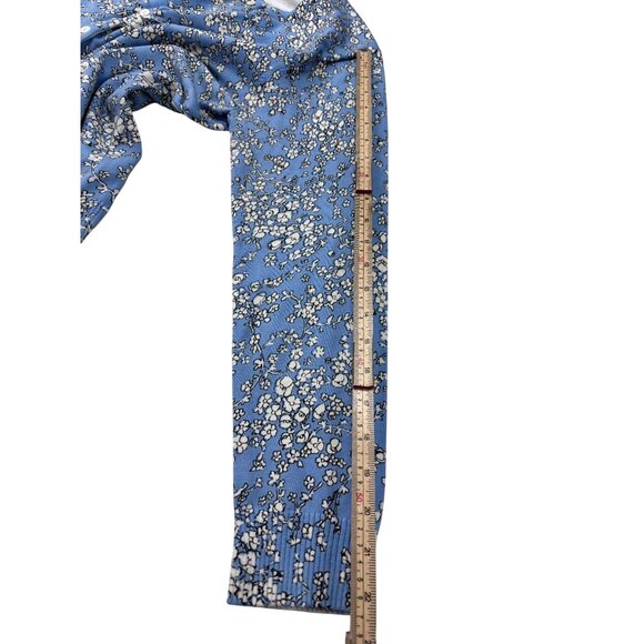 Lands End Womens Blue Floral Button-Down Cardigan Sweater S/P Cotton Blend Light - Picture 11 of 11